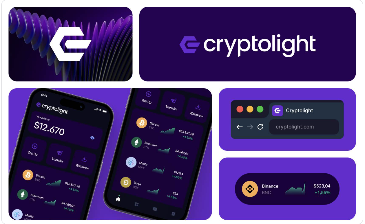 Cryptolight brand identity